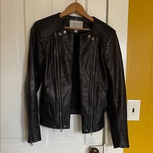 Lucky Brand Dark Leather Moto Jacket